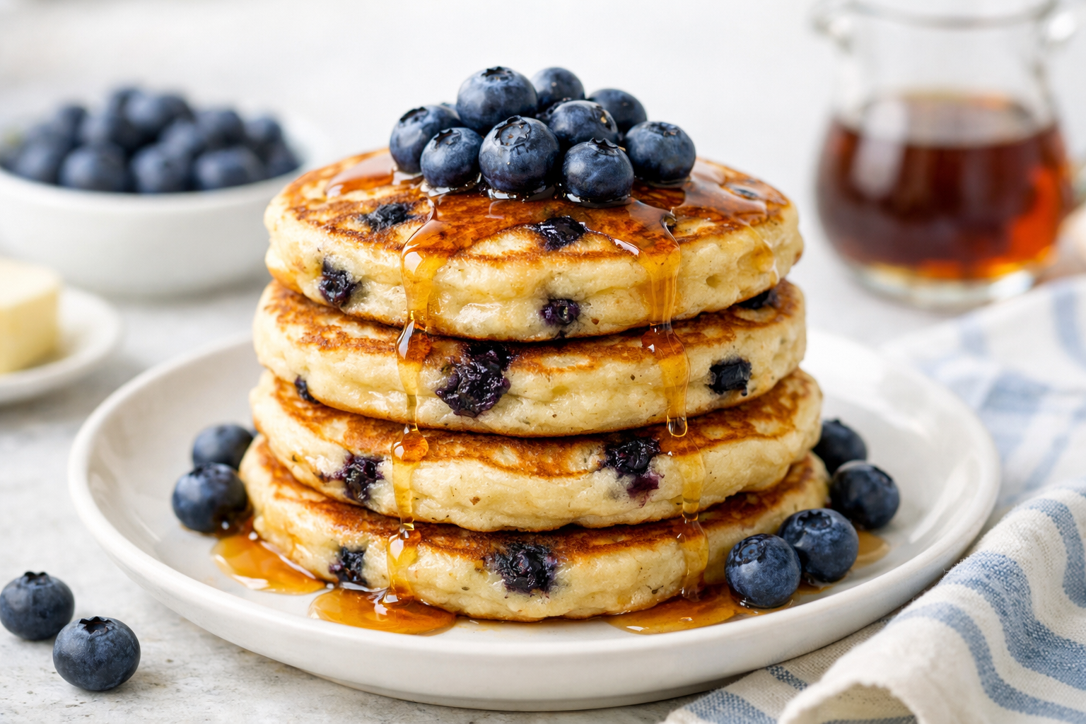 Fluffy Blueberry Pancakes (Easy Breakfast Recipe)